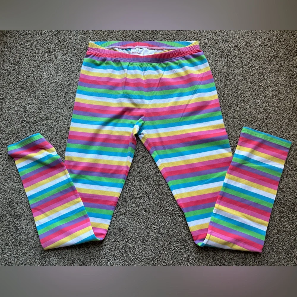 Hanna Andersson PJ Pant Lot Lounge Pants Rainbow Stripe Cotton Spandex p…
